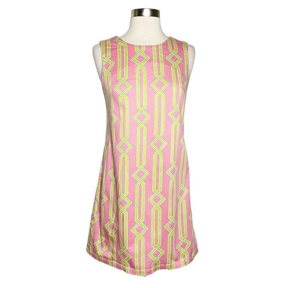 Jb By Julie Brown Womens Pink Mini Dress Size Small Printed Sleeveless - Picture 1 of 10